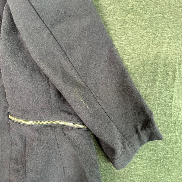 Umgee Waterfall Navy Open Blazer with Zipper and Turquoise Details Size M - Picture 4 of 10